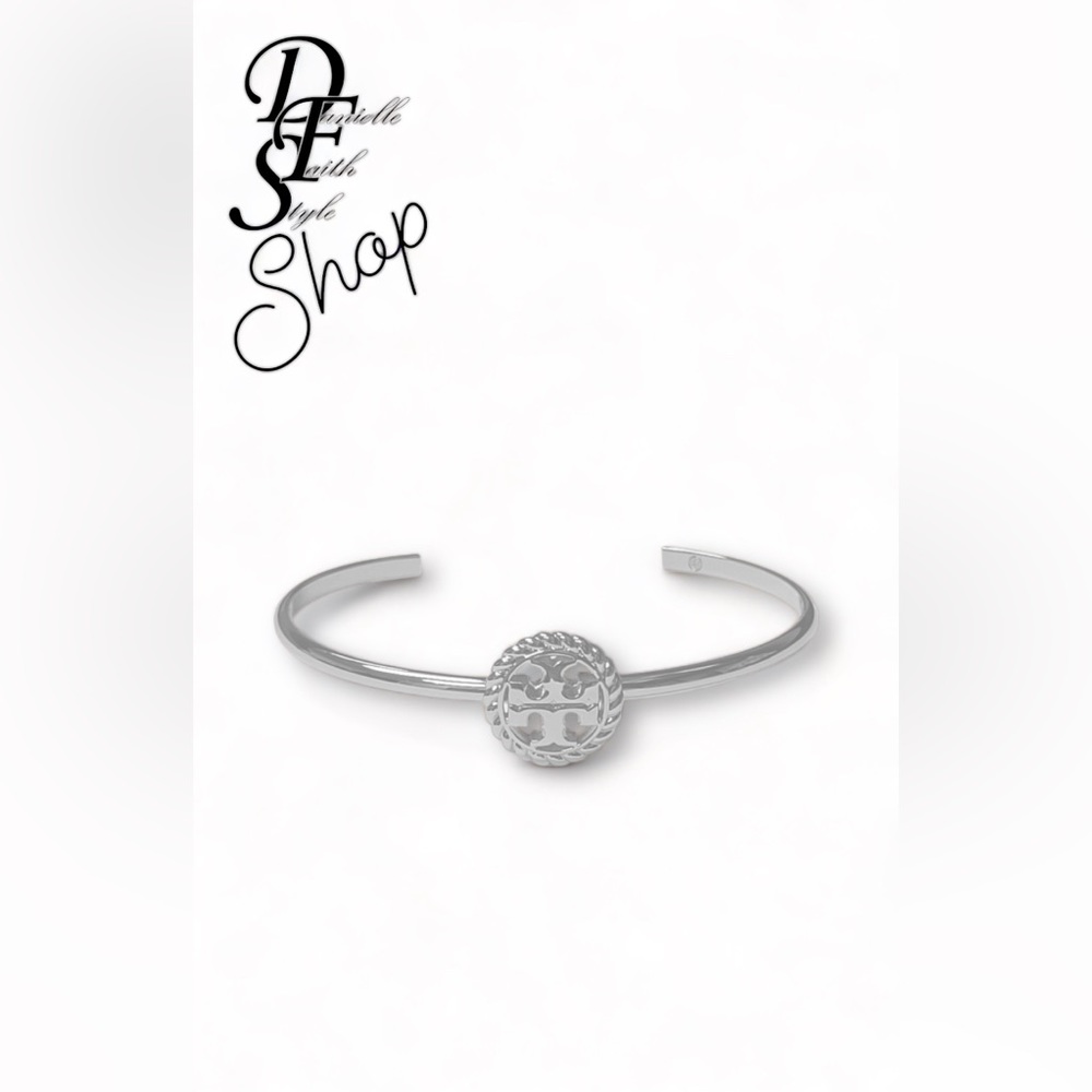 Tory Burch Rope Logo Cuff- Silver- With Dustbag and Giftbox